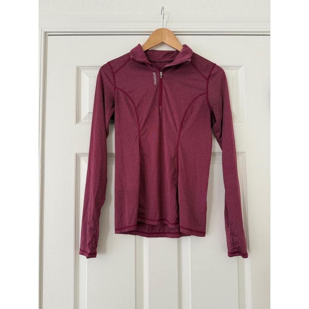 Reebok Womens Quarter Zip Pullover Lightweight Shirt Top small